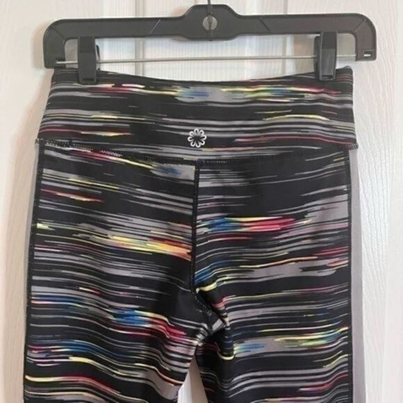 Women's athletic leggings tights exercise workout Size small Black Multi-colored - Picture 2 of 6